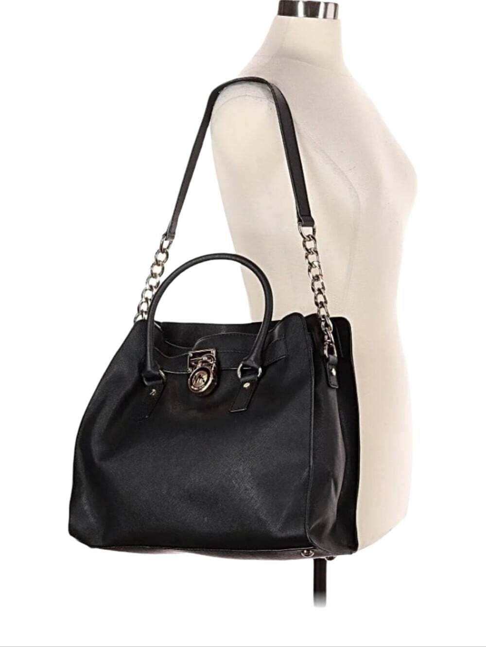 Michael Kors Hamilton Large Black Saffiano Leather Tote